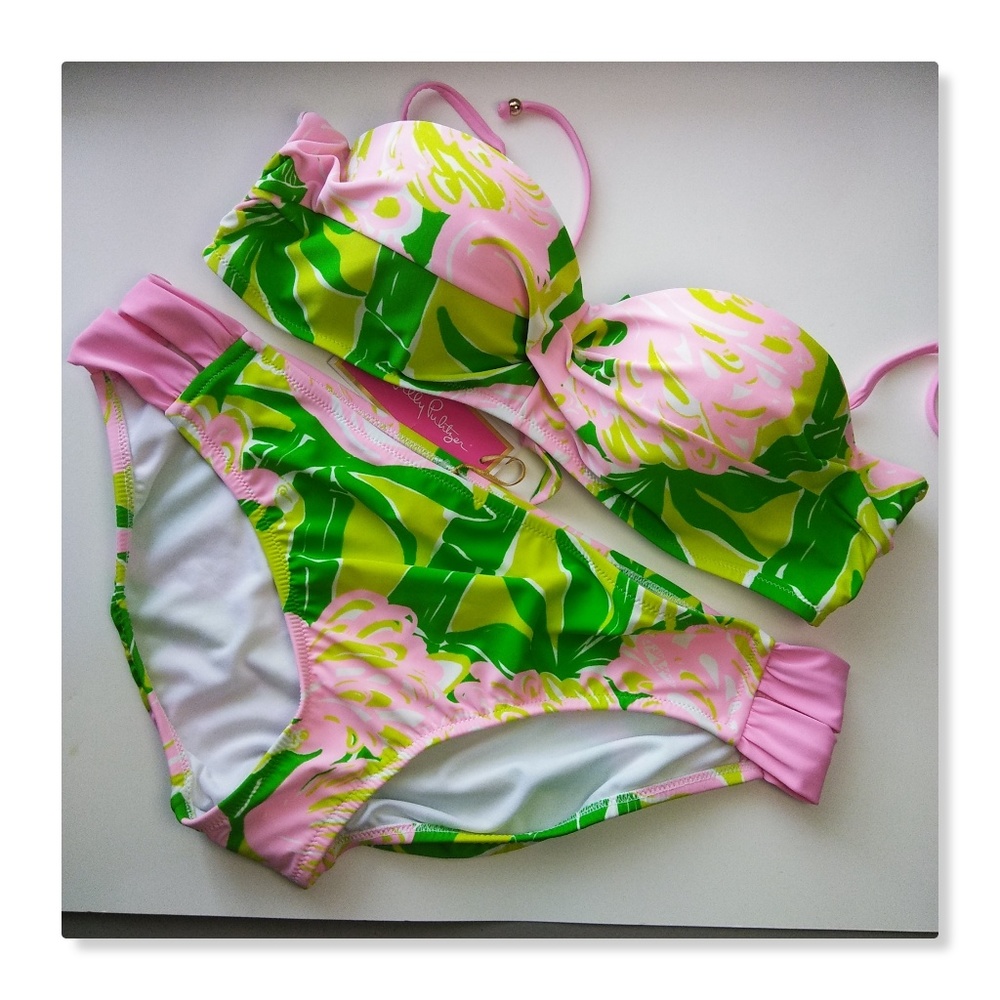 Lilly Pulitzer Floral XXL Fan Dance Bikini NWT